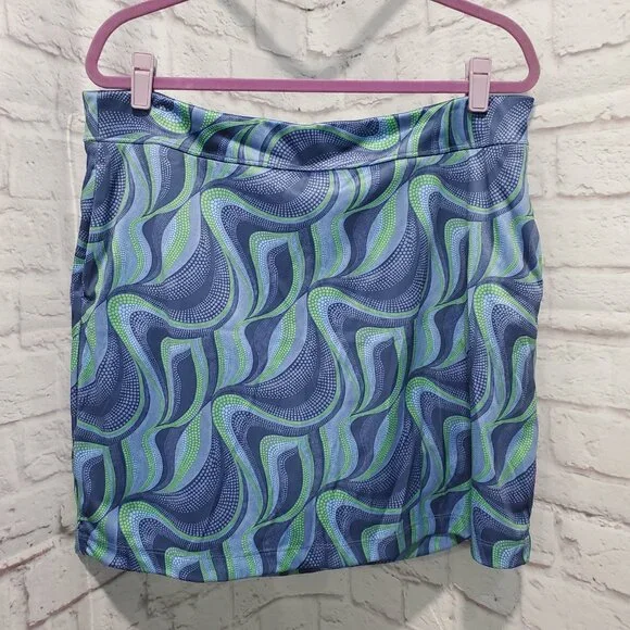 Greg Norman Ladies pull on performance Skort size XL Blue and Green - Picture 4 of 4